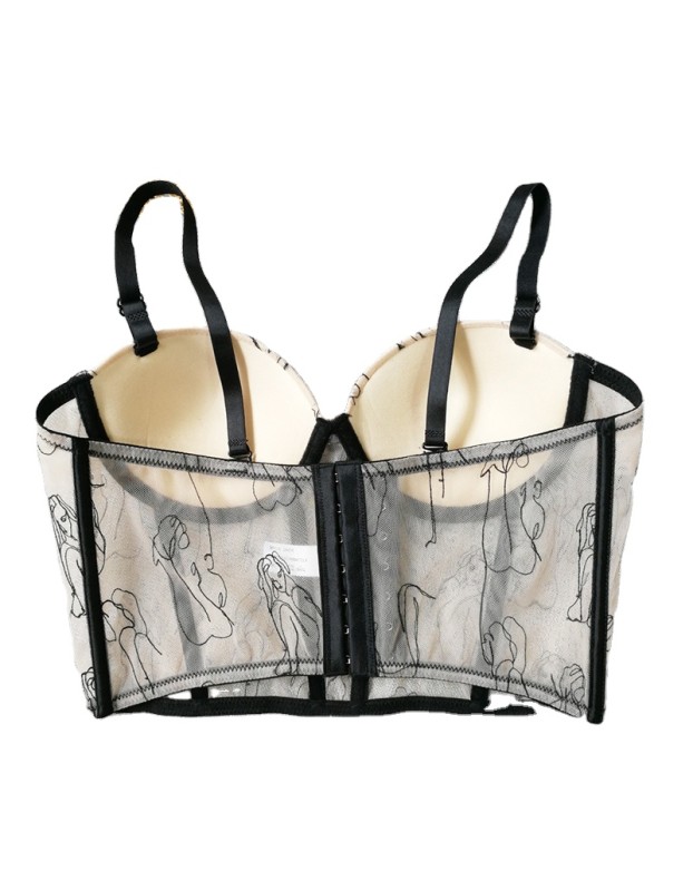 Suspenders Perspective Suit Sexy Spice Girl Top Support Gather Fish Bone Bustier KN8128