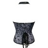 white and black Zipper Front leather cup top corset Halter design chain 14 steel boned corset
