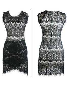 Sexy Black And White Mini Dress M3898