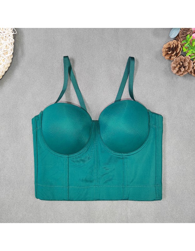 Solid Color Suspender Top Women Short Style Vest Sexy Fish Bone Wipe Chest 8081