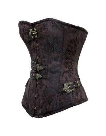 Steampunk corset Iron button overbust corset m1381