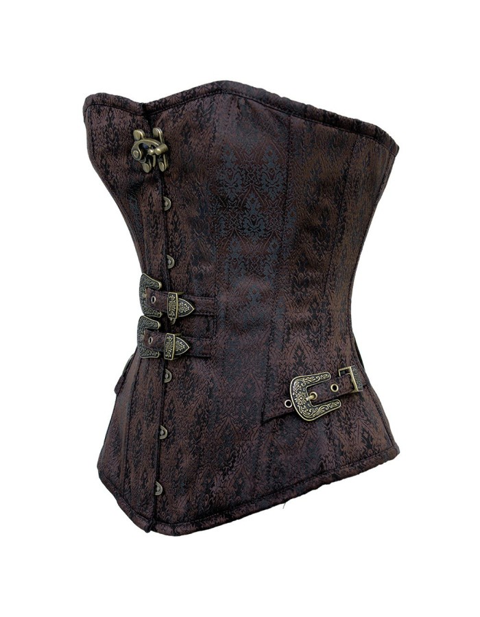 Steampunk corset Iron button overbust corset m1381