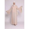 Stylish Patchwork Flared Sleeves Temperament Dress Long Women Dress 21668