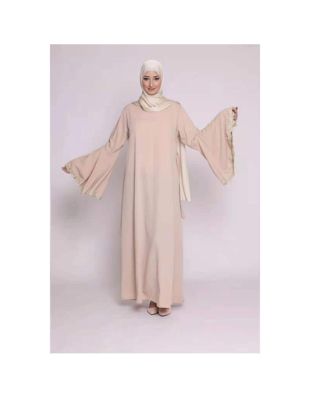Stylish Patchwork Flared Sleeves Temperament Dress Long Women Dress 21668
