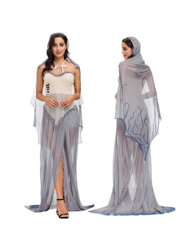 Halloween Movie Zombie Emily Actress Vampire Bride Costume MS4511