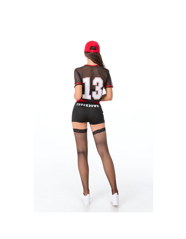 Stage Suit Sportswear Sexy Black Rugby Cheerleader Costume Uniform MS4885