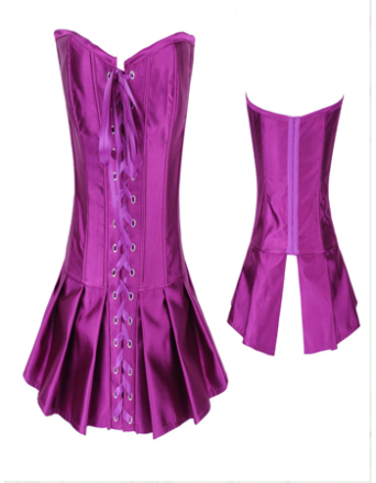 Sexy purple satin corset m1245g