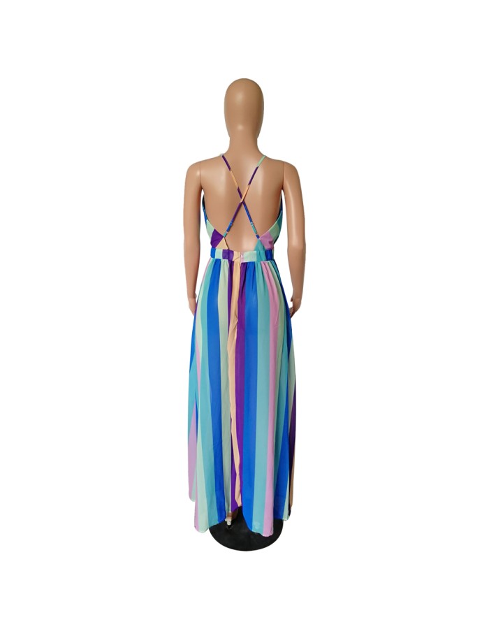 women's sexy halter strap chiffon dressM8360