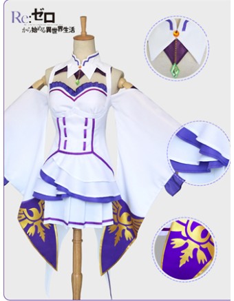 Emilia Cosplay Costume Anime Cosplay M40451