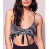 Black White Striped Hollow Out Sexy Two Pieces Bikini Swimsuit 18005L