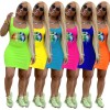 Lips Printed T-Shirt Basic Vest Dress m8441