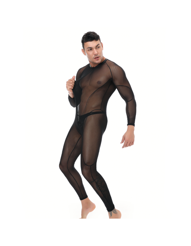 Sexy Men Underwear Long Sleeve Jumpsuit One-Piece Bodysuit N981