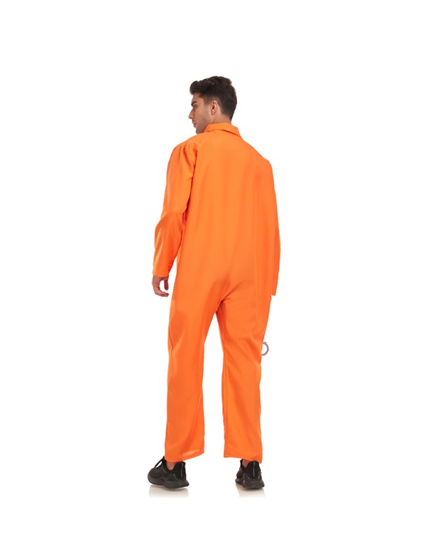 Men Adult Orange Inmate Cosplay Costume Jumpsuit Uniform Set Firefighter Suit SM1109