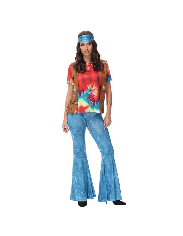 Halloween Costumes 70s Retro Disco Hippie Stage Cosplay Hiphop Costume MS1772