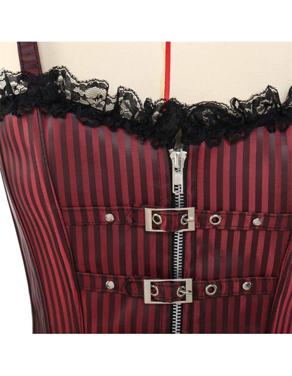Black and Red Shoulder Straps Corset m1415
