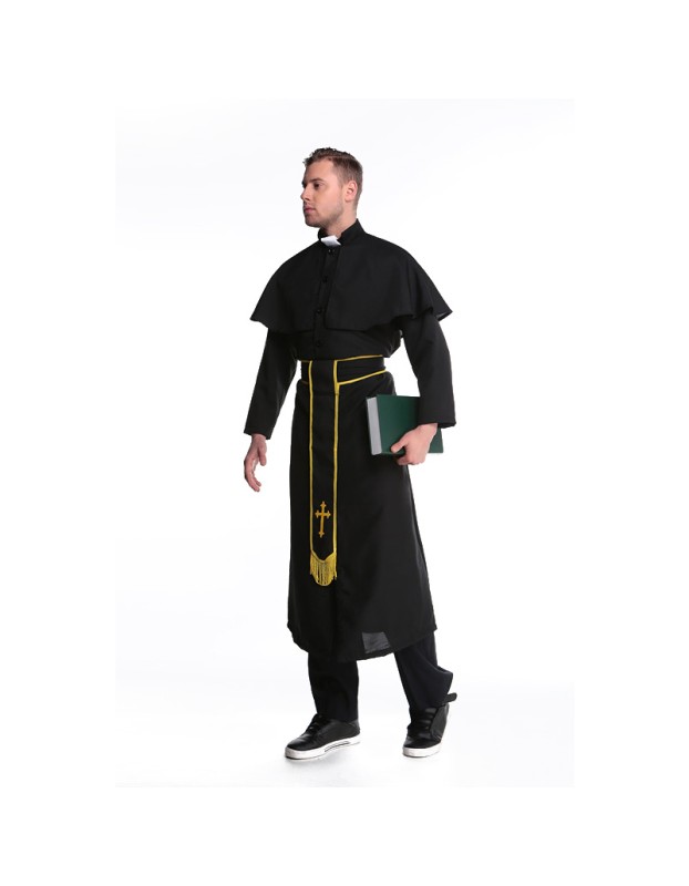 Couple Halloween Cosplay Nun Habit Priest Christian Missionary Catholic Costume SM89171