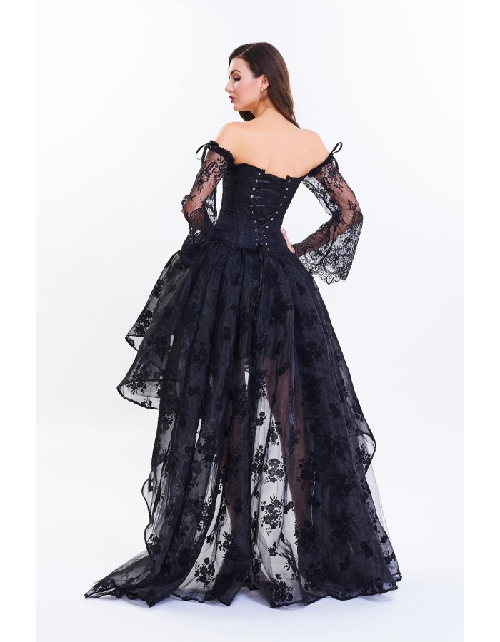 2Pcs Sexy Medieval Victorian Gothic Steampunk Corset With Skirt M1420