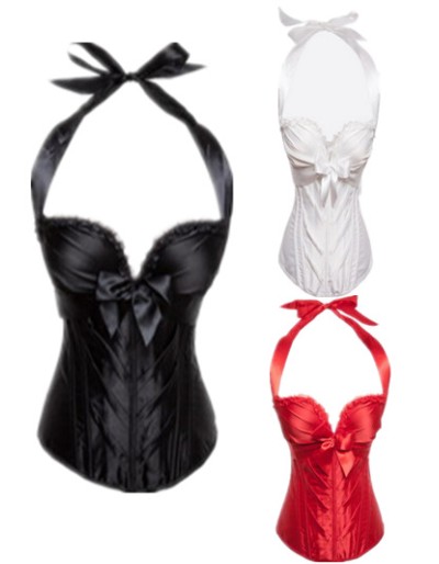 Elegant Black Sweetheart Halter Corset M1298
