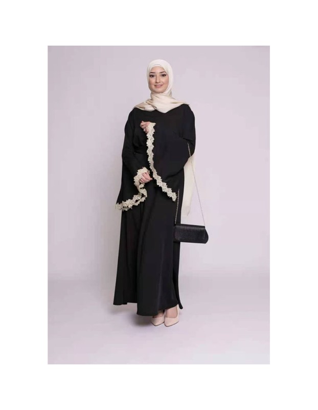 Stylish Patchwork Flared Sleeves Temperament Dress Long Women Dress 21668