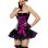 women black leather corset with skirt m1208B
