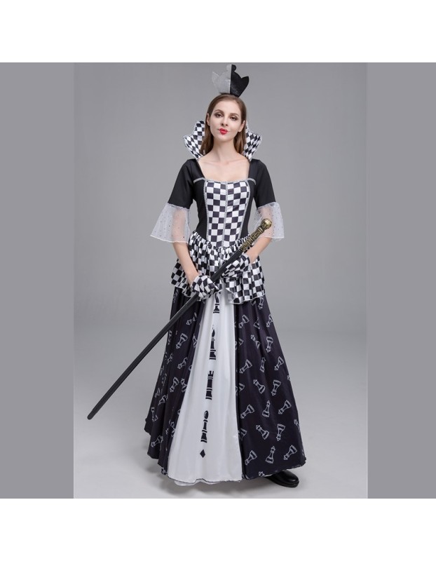 Sexy Adult Queen Dress Poker Alice In Wonderland Women Cosplay Costume M40770