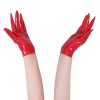 European and American Short High Elastic Bright Leather PU Gloves 68323