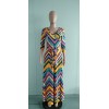 Sexy V-neck beautifully printed plus size and floor dress fashion women's clothing M8573