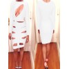 Three Colors Hollow Out Midi Bandage Bodycon Dress M3805