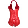 Best selling adult red black leather corset m1982