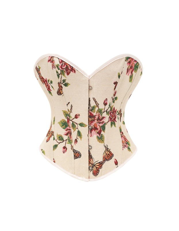 Flower Palace Corset Butterfly Print Bone Dress Wedding Base Waist Busier 22025