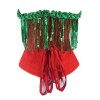 Women Christmas Corset Bustier Top with Sequin Tassels Gothic Party Night Korsett Christmas Costumes