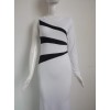 Black and White Patchwork Evening Dress M3960
