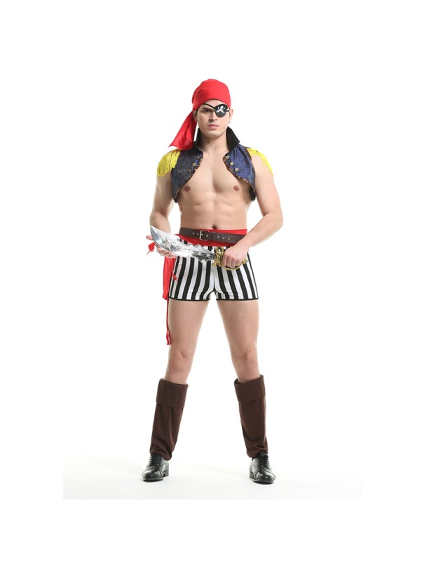 Men Game Party Cosplay Sexy Pirate Costume Club Fun Uniform Costume XY82218