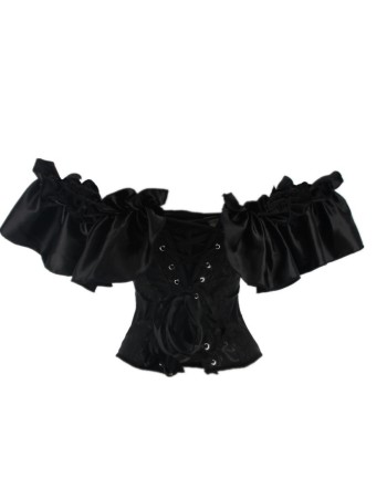 Sexy Off Shoulder Ruffles Sleeves Overbust Corset Top WK2276