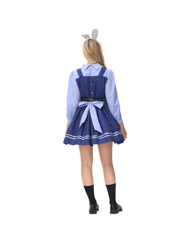 Adult Kids Halloween Cosplay Zootopia Officer Rabbit Costume MS5577