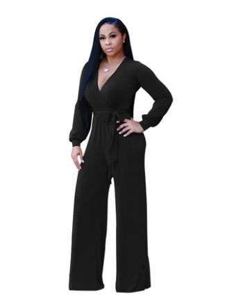 Women V-neck Jumpsuit M8186