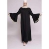 Stylish Patchwork Flared Sleeves Temperament Dress Long Women Dress 21668