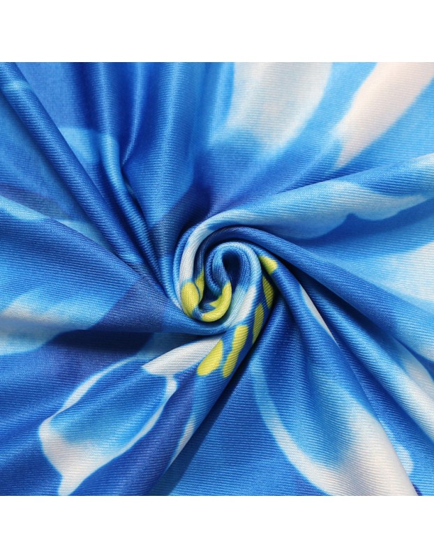 Big Size Summer Long Maxi Dress Print Beach Dress M8428
