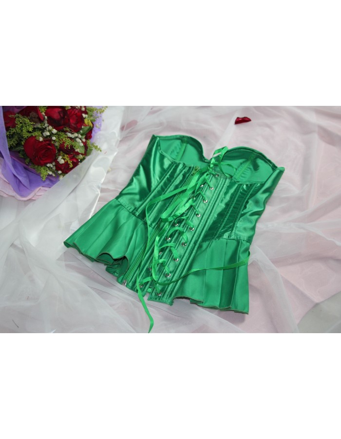 Green sexy overbust corset for women m1868d