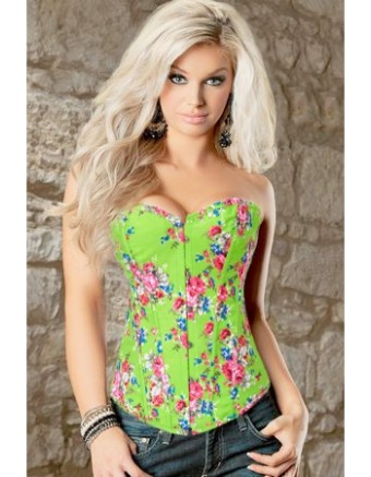 Floral Cowboy Corset with G-string M1852E