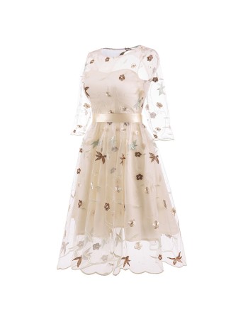 Retro Style Puffy Woman Party Sexy Night Elegant Casual Dresses CD1670