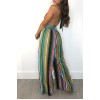 Summer Elegant Striped Deep v Neck Sexy High Waist Jumpsuit M8250