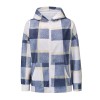 Checked Woolen Cloth Flannel Shirt Zipper Hooded Cardigan Women Coats LQ168