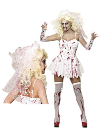White vampire bride Halloween costumes M40146