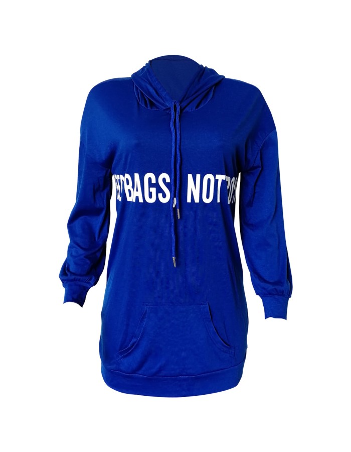 Letter Printed Women's Hoodies Pullover M8459
