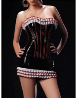 ruffle leather corset M1676