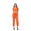 Adult Prison Uniform Women Police Costume Props Halloween Rave Party Dress SM016