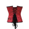 Red color corset Zipper Front leather cup top corset Halter design chain 14 steel boned corset