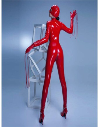 Sexy catwoman PVC leather jumpsuit M7016A