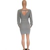 Autumn Winter Off Shoulder Knitted Sweater Dress M8273
